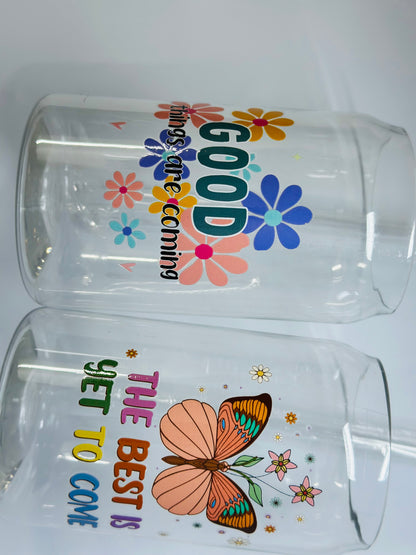 Water Cans along with Straws having random quotes